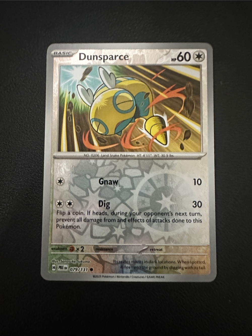 Dunsparce Trading Card - Yellow/Blue